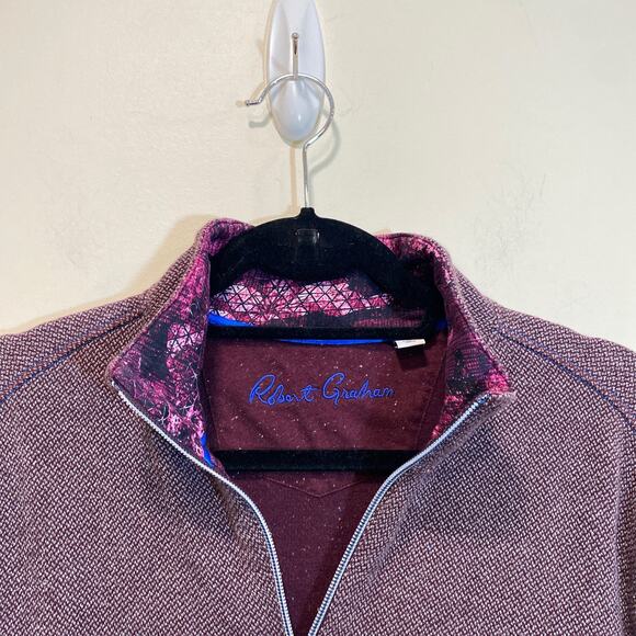 Robert Graham Purple   3/4 Zip Pullover Sweater Small - Picture 2 of 10